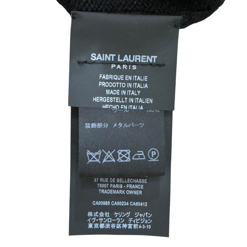 サンローラン SAINT LAURENT YVES LOVE スパンコールニットセーター 620203  XS ブラック ウール100％ レディース セーター