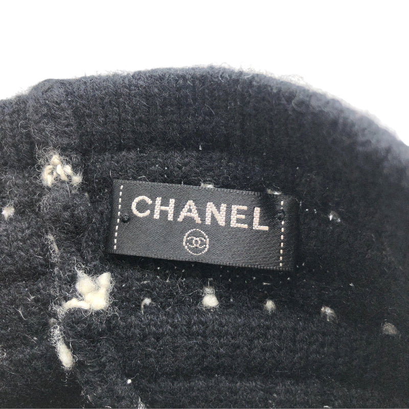 シャネル CHANEL アームウォーマー P39944 ブラック ホワイト カシミヤ レディース その他ファッション雑貨