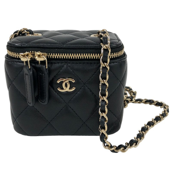 シャネル CHANEL スモールバニティ AP1340 31番台 ブラック ゴールド金具 ラムスキン レディース ショルダーバッグ