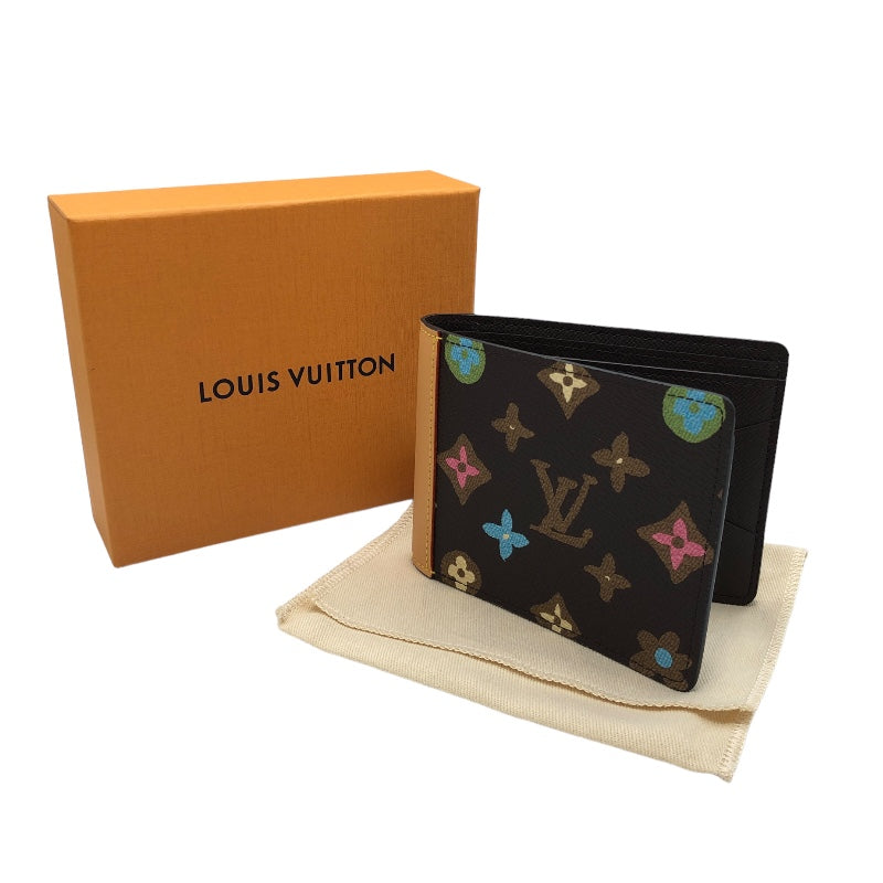 ルイ・ヴィトン LOUIS VUITTON ポルトフォイユ・ミュルティプル M83334 チョコレート モノグラム・クラギー キャンバス レディース  二つ折り財布