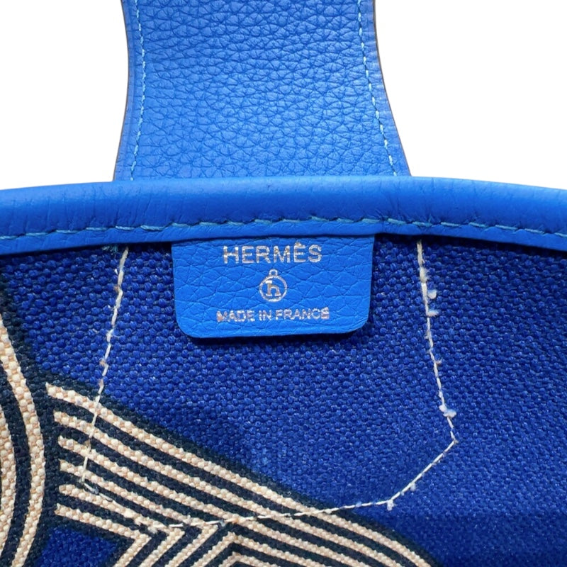 エルメス HERMES プティアッシュ ムッシュB ブルー　シルバー金具 トワル/トリヨンクレマンス レディース トートバッグ
