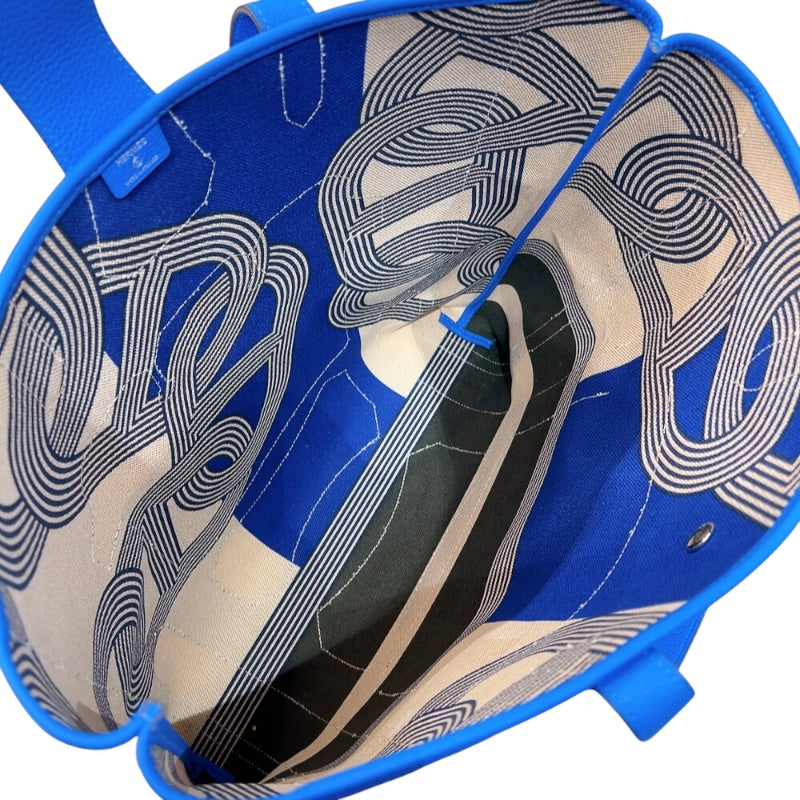 エルメス HERMES プティアッシュ ムッシュB ブルー　シルバー金具 トワル/トリヨンクレマンス レディース トートバッグ