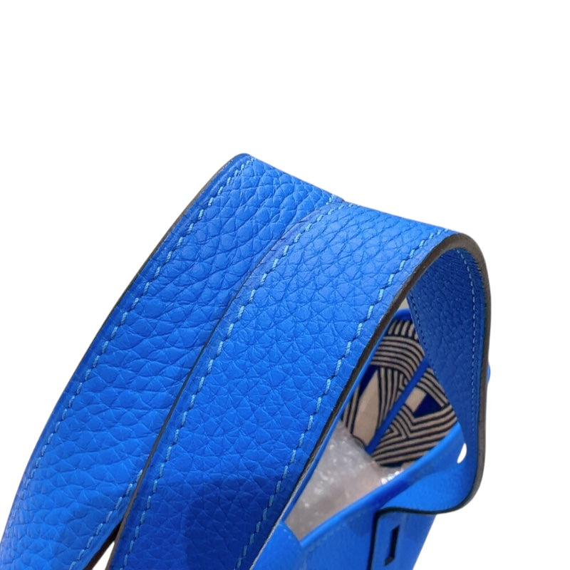 エルメス HERMES プティアッシュ ムッシュB ブルー　シルバー金具 トワル/トリヨンクレマンス レディース トートバッグ