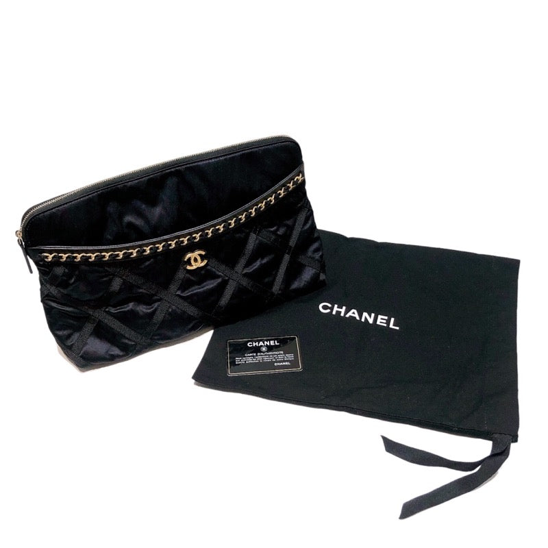 シャネル CHANEL スモール2WAY トートバッグ AP2676 ブラック/ゴールド金具 シルクサテン レディース トートバッグ