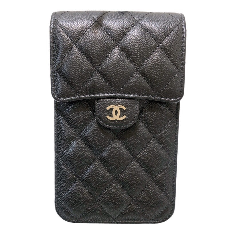 シャネル CHANEL フォンポーチ AP3880 ブラック/GGD金具 キャビアスキン レディース ショルダーバッグ |  中古ブランドリユースショップ OKURA(おお蔵)