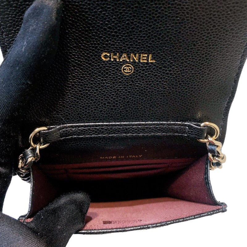 シャネル CHANEL フォンポーチ AP3880 ブラック/GGD金具 キャビアスキン レディース ショルダーバッグ