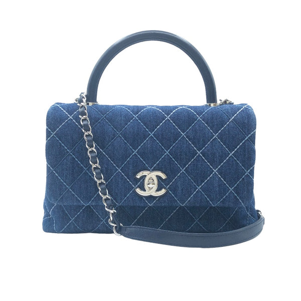 シャネル CHANEL ココハンドル29 A92991 ブルー　シルバー金具 デニム レディース ハンドバッグ