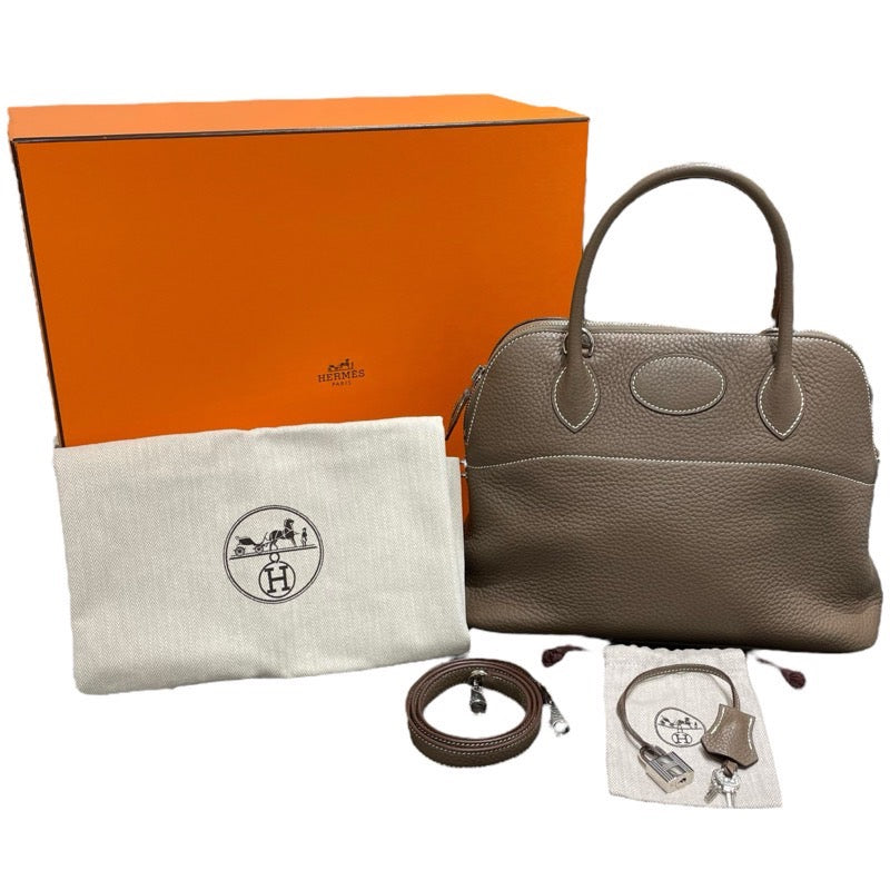 エルメス HERMES ボリード31 T刻 エトゥープ シルバー金具 トリヨンクレマンス レディース ハンドバッグ