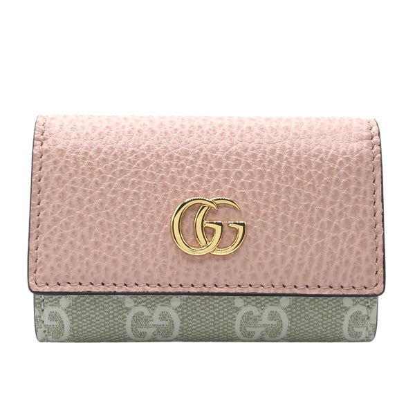 グッチ GUCCI GGマーモント　キーケース 456118 ピンク GD金具 レザー レディース キーケース