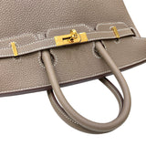 エルメス HERMES バーキン25 U刻印 エトゥープ GD金具 トゴ レディース ハンドバッグ