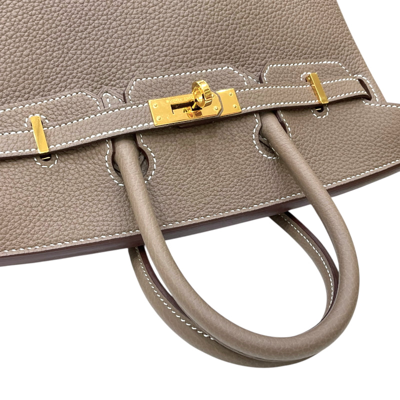 エルメス HERMES バーキン25 U刻印 エトゥープ GD金具 トゴ レディース ハンドバッグ
