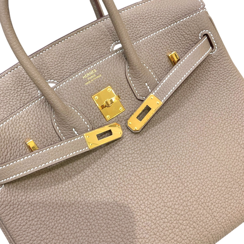 エルメス HERMES バーキン25 U刻印 エトゥープ GD金具 トゴ レディース ハンドバッグ