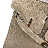 エルメス HERMES バーキン25 U刻印 エトゥープ GD金具 トゴ レディース ハンドバッグ