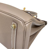 エルメス HERMES バーキン25 U刻印 エトゥープ GD金具 トゴ レディース ハンドバッグ