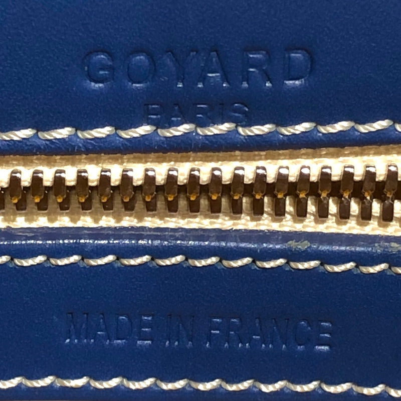 ゴヤール GOYARD ボウリング45 ブルー　シルバー金具 PVC×レザー レディース ボストンバッグ