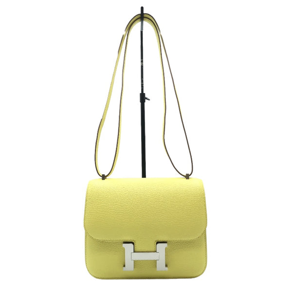 エルメス HERMES コンスタンス3ミニ W刻 ジョーヌミルトン シルバー金具 シェーブル シェーブル レディース ショルダーバッグ