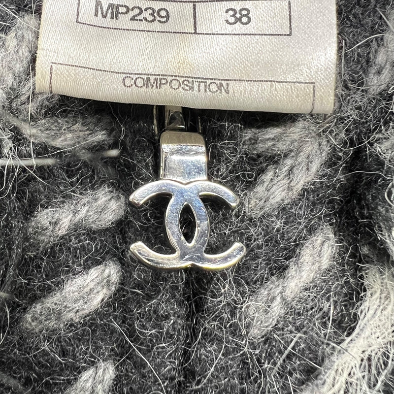 シャネル CHANEL カシミヤ混ノーカラージャケット 38(約Mサイズ)  アルパカ・カシミヤ レディース ノーカラージャケット