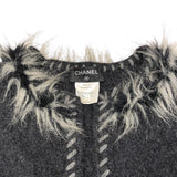 シャネル CHANEL カシミヤ混ノーカラージャケット 38(約Mサイズ)  アルパカ・カシミヤ レディース ノーカラージャケット