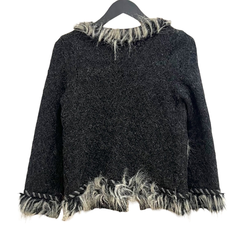 シャネル CHANEL カシミヤ混ノーカラージャケット 38(約Mサイズ)  アルパカ・カシミヤ レディース ノーカラージャケット