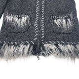 シャネル CHANEL カシミヤ混ノーカラージャケット 38(約Mサイズ)  アルパカ・カシミヤ レディース ノーカラージャケット