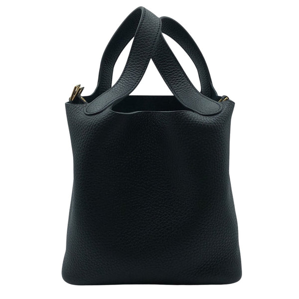 エルメス HERMES ピコタンロックPM W刻 ブラック　ゴールド金具 トリヨン レディース ハンドバッグ