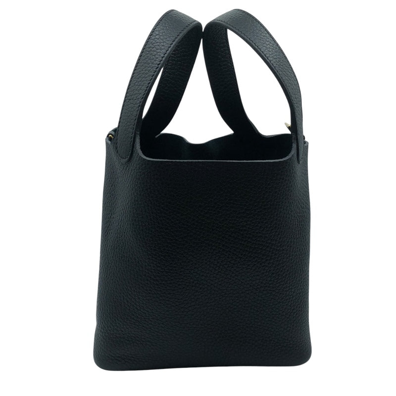 エルメス HERMES ピコタンロックPM W刻 ブラック　ゴールド金具 トリヨン レディース ハンドバッグ