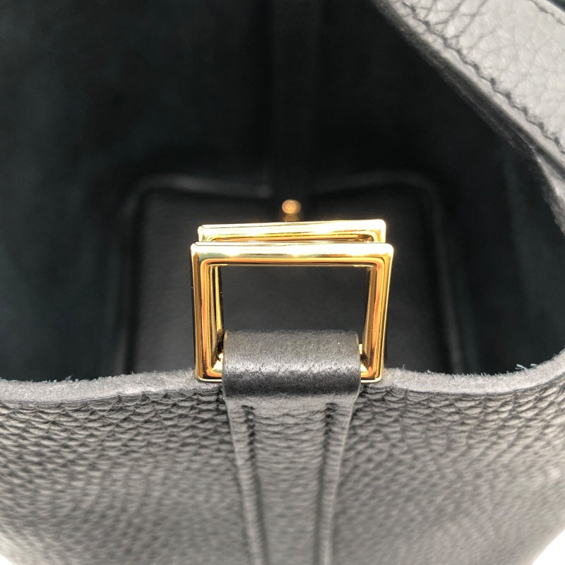 エルメス HERMES ピコタンロックPM W刻 ブラック　ゴールド金具 トリヨン レディース ハンドバッグ