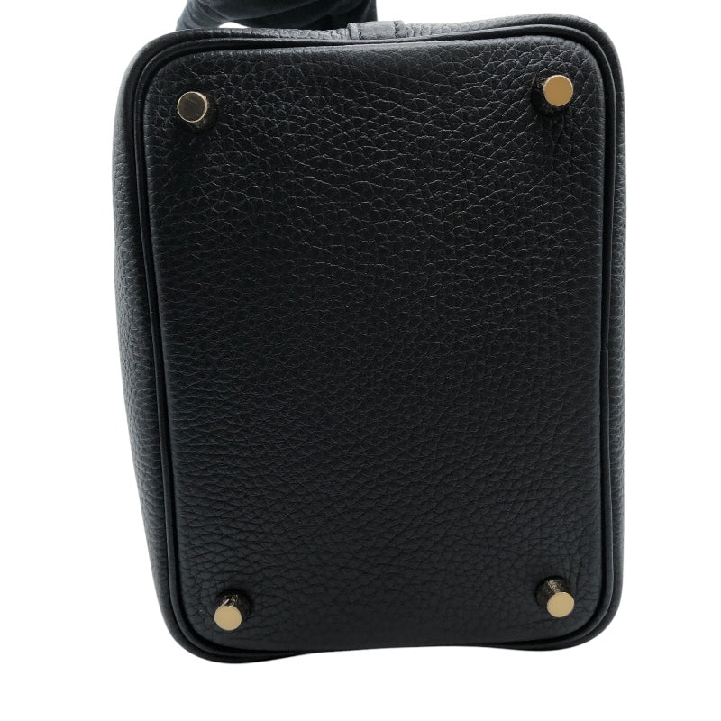 エルメス HERMES ピコタンロックPM W刻 ブラック　ゴールド金具 トリヨン レディース ハンドバッグ