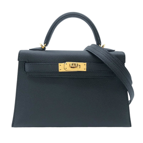 エルメス HERMES ミニケリー W刻 ブラック　GD金具 エプソン レディース ショルダーバッグ
