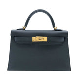 エルメス HERMES ミニケリー W刻 ブラック　GD金具 エプソン レディース ショルダーバッグ