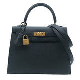 エルメス HERMES ケリー25 外縫い B刻 ブラック ゴールド金具 エプソン レディース ショルダーバッグ