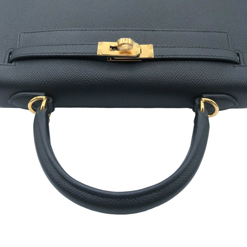エルメス HERMES ケリー25 外縫い B刻 ブラック ゴールド金具 エプソン レディース ショルダーバッグ