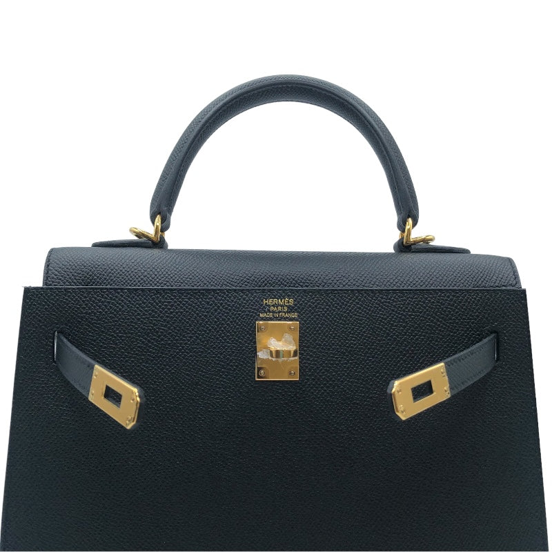エルメス HERMES ケリー25 外縫い B刻 ブラック ゴールド金具 エプソン レディース ショルダーバッグ