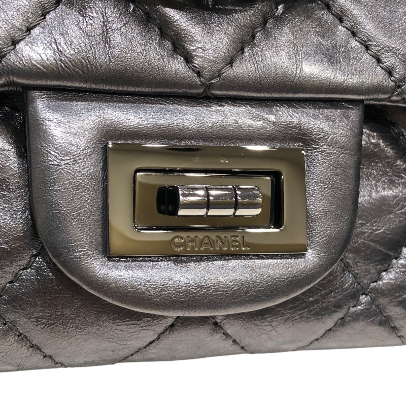 シャネル CHANEL 2.55マトラッセマキシ A37590 シルバー金具 エイジドカーフ レディース ショルダーバッグ