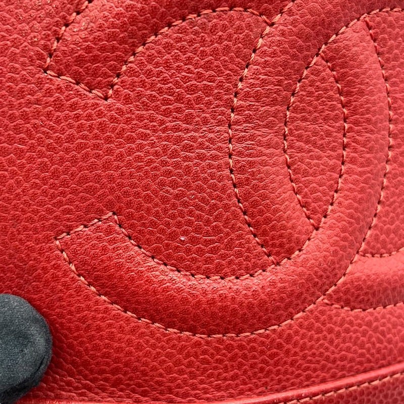 シャネル CHANEL バニティ A01998 レッド ゴールド金具 キャビアスキン レディース ハンドバッグ