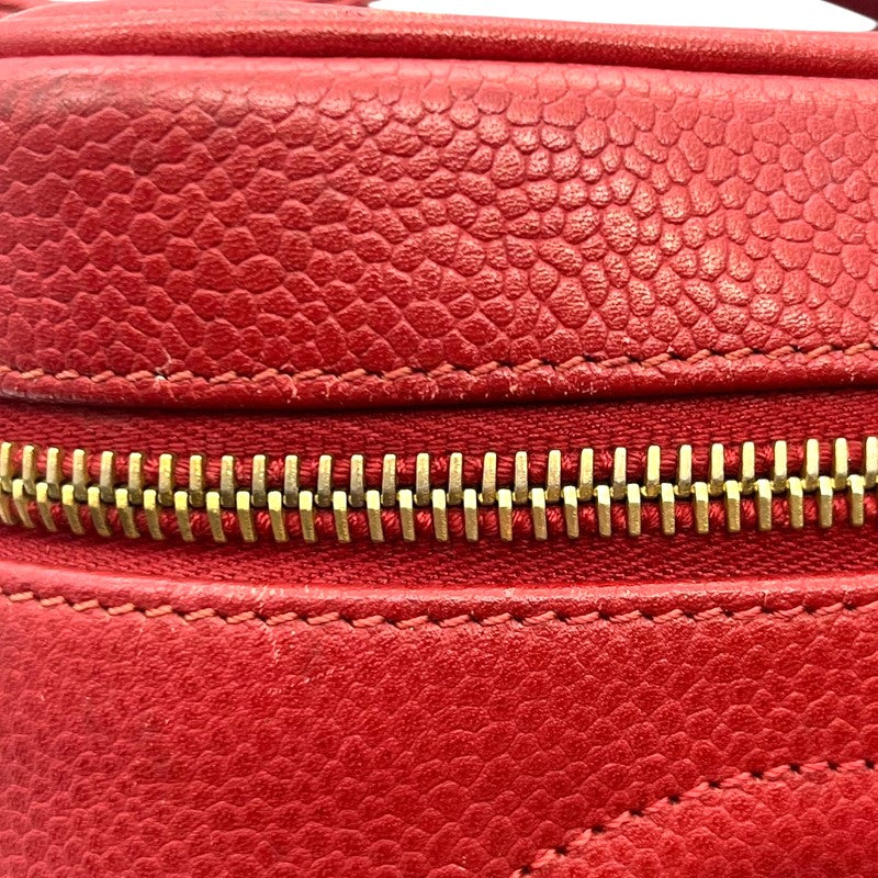 シャネル CHANEL バニティ A01998 レッド ゴールド金具 キャビアスキン レディース ハンドバッグ