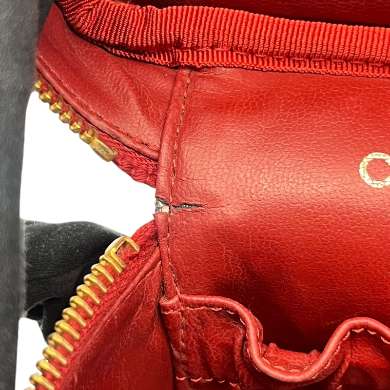 シャネル CHANEL バニティ A01998 レッド ゴールド金具 キャビアスキン レディース ハンドバッグ