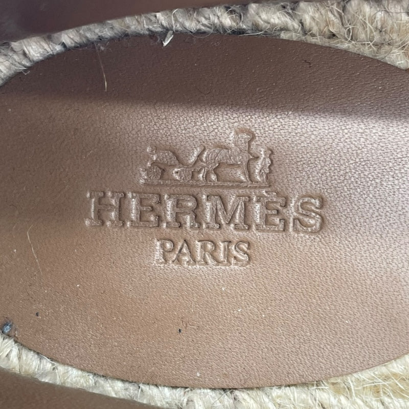 エルメス HERMES エスパドリーユフラットシューズ シルバー レディース その他靴
