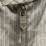 エルメス HERMES シェーヌダンクル総柄ストライプコットンジャケット グレー コットン メンズ ノーカラージャケット