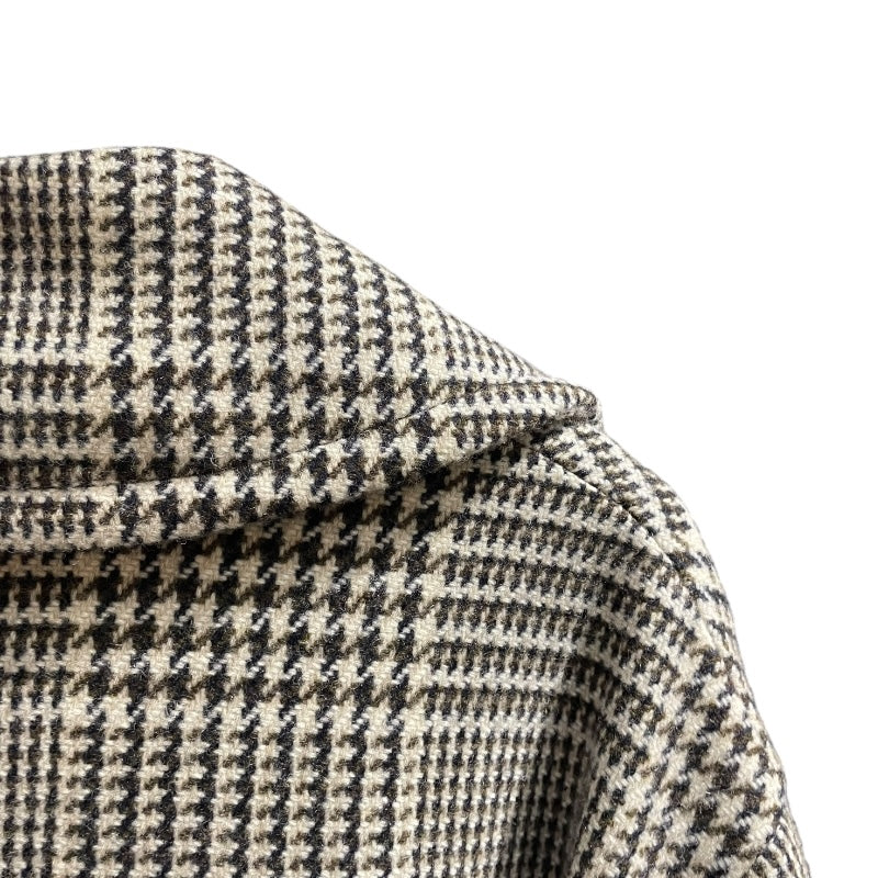エルメス HERMES グレンチェックダブルブレストウールコート