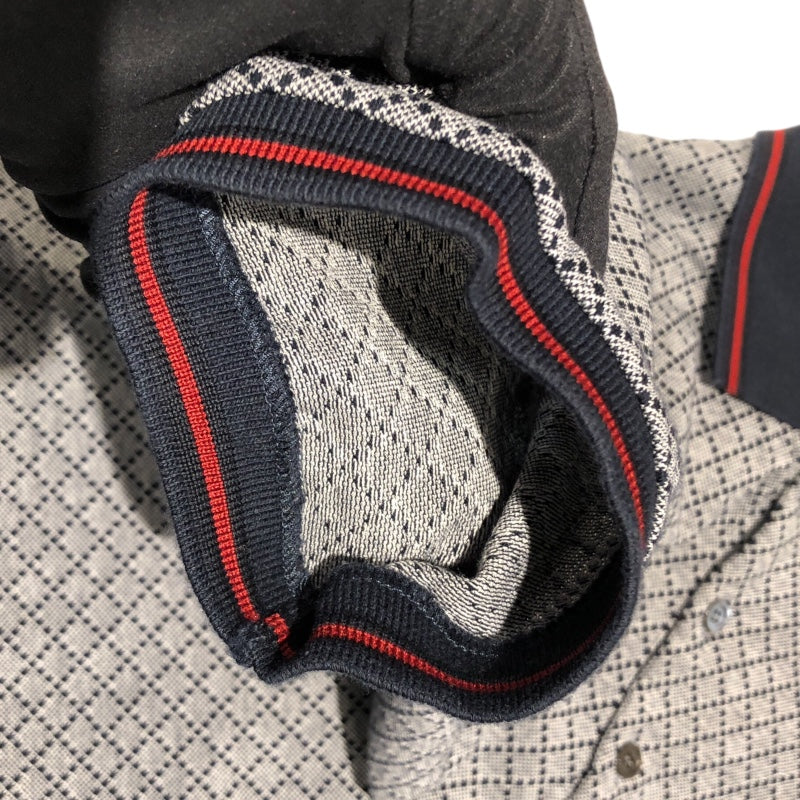 グッチ GUCCI ディアマンテ総柄ポロシャツ 251624 グレー コットン コットン メンズ ポロシャツ