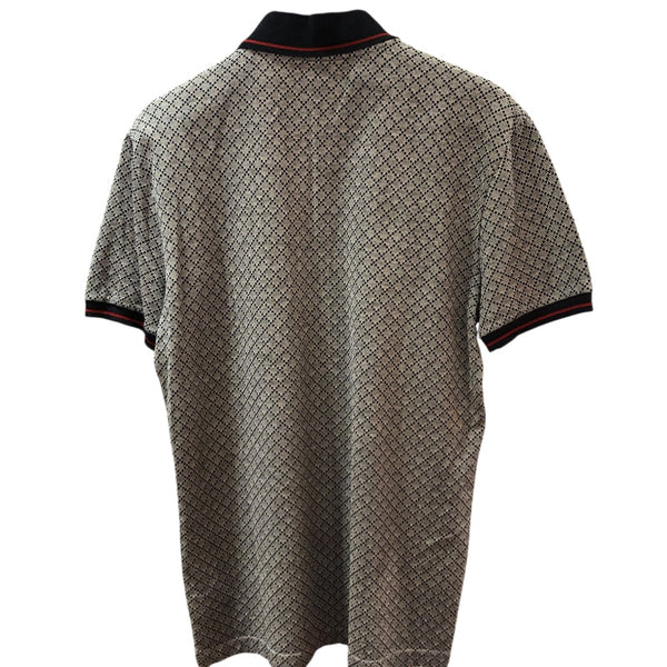 グッチ GUCCI ディアマンテ総柄ポロシャツ 251624 グレー コットン コットン メンズ ポロシャツ
