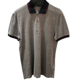 グッチ GUCCI ディアマンテ総柄ポロシャツ 251624 グレー コットン コットン メンズ ポロシャツ