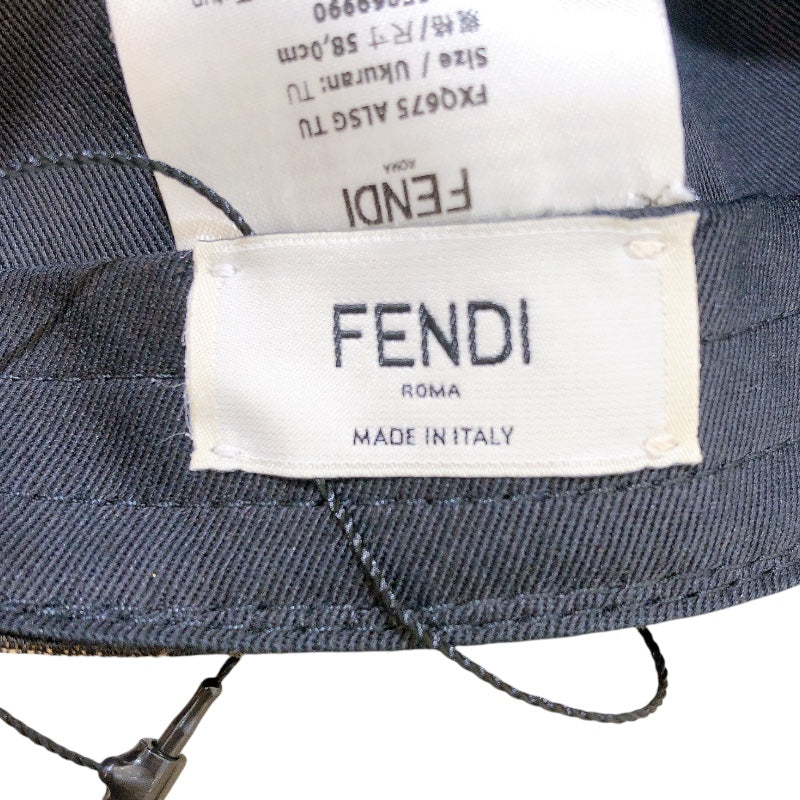 フェンディ FENDI ズッカ柄ベースボールキャップ FXQ675 ブラウン ゴールド金具 コットン レディース その他ファッション雑貨