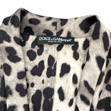 ドルチェ＆ガッバーナ Dolce & Gabbana レオパード総柄ボウタイブラウス F5524T グレー シルク レディース ブラウス