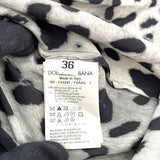 ドルチェ＆ガッバーナ Dolce & Gabbana レオパード総柄ボウタイブラウス F5524T グレー シルク レディース ブラウス