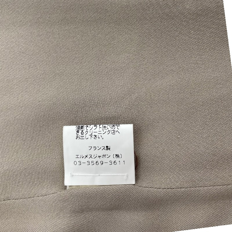 エルメス HERMES シルクノースリーブワンピース ベージュ シルク