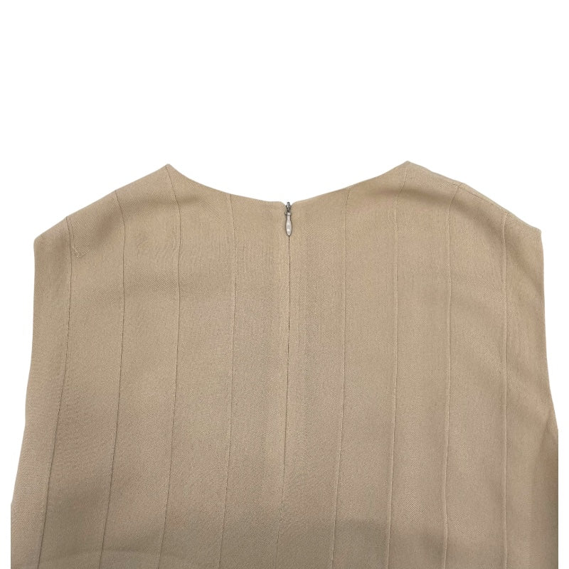 HERMES エルメス シルク100％ ワンピース エルメス HERMES シルクノースリーブワンピース ベージュ シルク