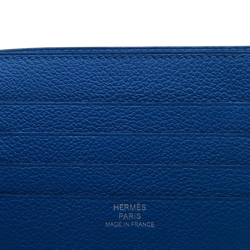 エルメス HERMES Hセリエコンパクトウォレット W刻 ブラック/ブルーゼリージュ エバーカラー メンズ 二つ折り財布