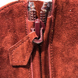 エルメス HERMES Hロゴパンチングスエードショートブーツ ブラウンレッド スエード レディース ブーツ